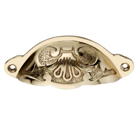 Polished Brass Floral Drawer Pull 100mm