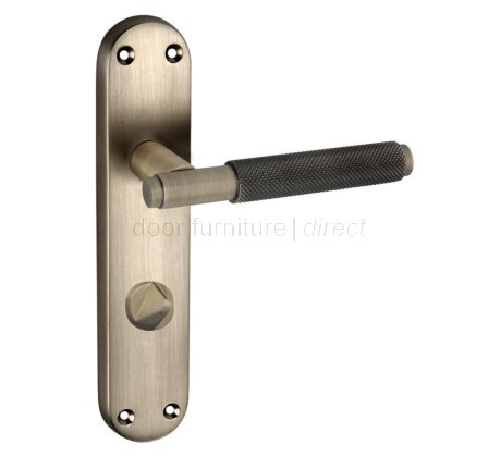 Connaught Matt Antique Brass Knurled Bathroom Door Handles