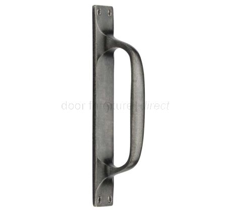 Rustic Pewter Pull Handle on Plate 228x28mm
