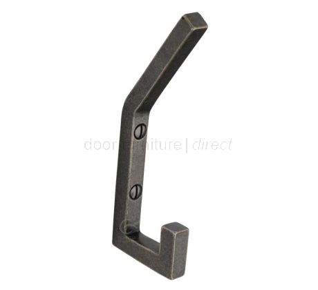 Rustic Pewter Double Hat and Coat Hook 125mm