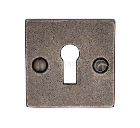 Rustic Pewter Square Key Escutcheon 54mm