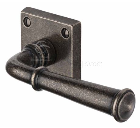 Rustic Pewter Claverley Lever on Square Rose Door Handles