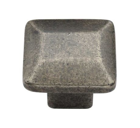 Rustic Pewter Trapezoid Cabinet Knob 32mm