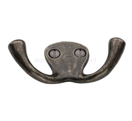 Rustic Pewter Double Hook 75mm
