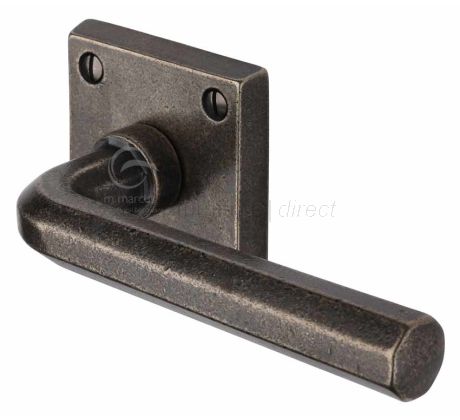 Rustic Pewter Octave Lever on Square Rose Door Handles