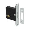 Satin Chrome Sliding Bathroom Door Lock 76mm