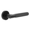 Bari Knurled Lever on Rose Black Door Handles