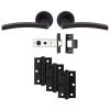 Tavira Matt Black Door Handle Pack