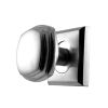 Satin Chrome Mortice Door Knobs on Square Rose