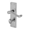 Malvern Scroll Lever Polished Chrome Bathroom Lock Door Handle Set