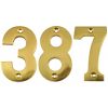 Polished Brass Face Fixed Front Door Numbers 0-9 3in (76mm) C1566