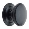Fab and Fix Centre Door Knob 100mm Antique Black Through Fix