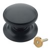 Fab and Fix Centre Door Knob 100mm Smooth Black Concealed Fix