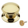 Fab and Fix Centre Door Knob 100mm Hardex Gold Concealed Fix