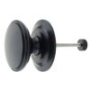 Fab and Fix Centre Door Knob 100mm Antique Black Through Fix