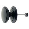 Fab and Fix Centre Door Knob 100mm Smooth Black Through Fix