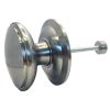 Fab and Fix Centre Door Knob 100mm Hardex Graphite Through Fix