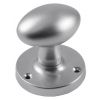 Satin Chrome Oval Mortice Door Knob Set