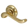 Bedford Polished Brass Scroll Lever on Round Rose V820PB