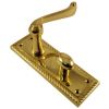 Georgian Polished Brass Rope Edge Bathroom Lock Door Handles