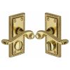 Georgian Polished Brass Rope Edge Privacy Lock Door Handles