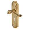 Gainsborough Polished Brass Rope Edge Keyhole Door Handles