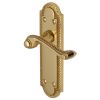 Gainsborough Polished Brass Rope Edge Latch Door Handles