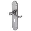 Savoy Long Scroll Lever Satin Chrome Keyhole Door Handles