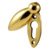 Polished Brass Plain Door Key Hole Oval Cover Plate 59x20mm