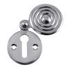 Polished Chrome Reeded Door Key Hole Escutcheon 33mm