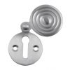 Satin Chrome Reeded Door Key Hole Escutcheon 33mm