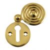 Polished Brass Reeded Door Key Hole Escutcheon 33mm