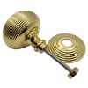 Heritage RR906 Polished Brass 76mm Reeded Centre Door Knob