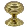 Heritage RR906 Polished Brass 76mm Reeded Centre Door Knob
