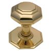 Polished Brass Octagonal Front Door Knob 3in (76mm)