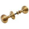 Polished Brass Reeded Rim Door Knob Set 55mm
