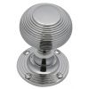Polished Chrome Reeded Mortice Door Knob Set 55mm