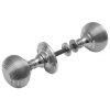 Polished Chrome Reeded Rim Door Knob Set 55mm