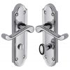 Meridian Scroll Lever Polished Chrome Bathroom Door Handles