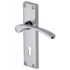 Sophia Curved Lever Polished Chrome Keyhole Door Handles