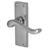 Bedford Scroll Lever Polished Chrome Short Plate Latch Door Handles