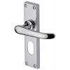 Windsor Straight Lever Polished Chrome Oval Cylinder Door Handles