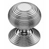 Heritage RR906 Polished Chrome 76mm Reeded Centre Door Knob