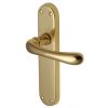Luna Shaped Lever Polished Brass Latch Door Handles