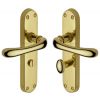 Luna Shaped Lever Polished Brass Bathroom Lock Door Handles