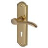 Howard Curved Lever Polished Brass Keyhole Door Handles