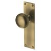 Heritage Balmoral Antique Brass Knob on Latch Plate