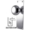 Heritage Balmoral Polished Chrome Knob on Bathroom Plate