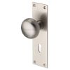 Heritage Balmoral Satin Nickel Knob on Lock Plate