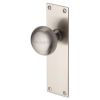 Heritage Balmoral Satin Nickel Knob on Latch Plate